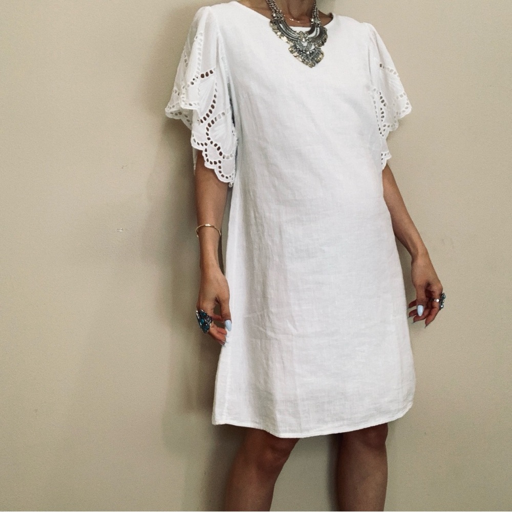 Nordstrom White Eyelet Sleeve Dress - Picture 11 of 13